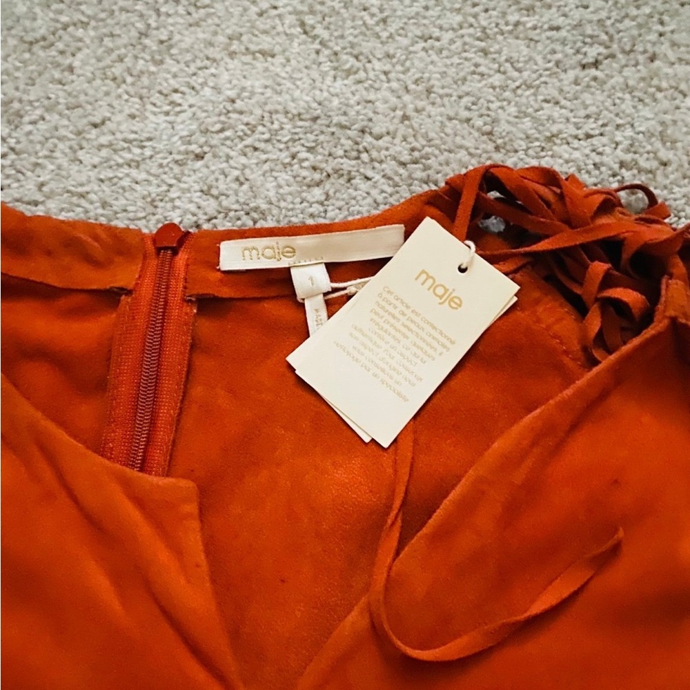 Maje Robe Cuir Manches dress - Picture 5 of 7